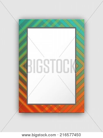 Frame pattern with lines of red and green colors, empty inside, picture represented on vector illustration isolated on white with place for text