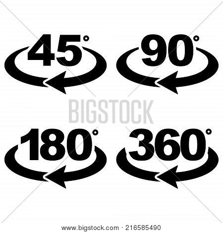 set twists on different degrees, web icon. vector design