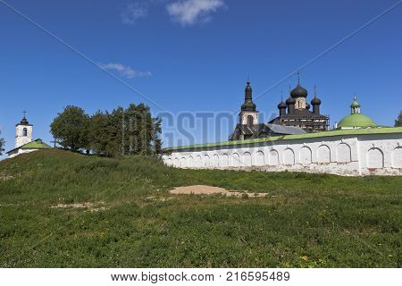View of the Voskresensky Goritsky female monastery in the Vologda region, Russia