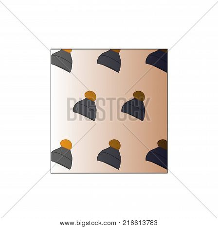 seamless pattern of winter women s caps with pompoms