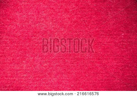 Close up of bright red hand made stockinet