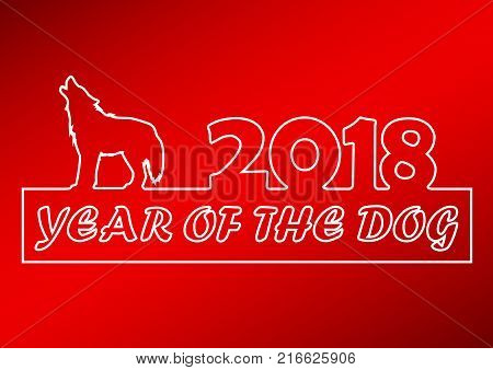 year of the dog 2018 outline design shio Chinese