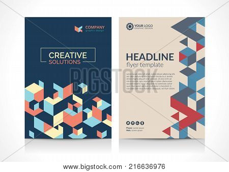 Multipurpose Flyer template layout design with Geometric Element. Creative modern vector illustration.