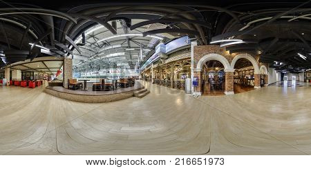 Grodno, Belarus - May 2, 2016: Panorama Interior Library In The Center Of Children Development. Full