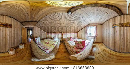 Grodno, Belarus - May 2, 2016: Panorama Interior Library In The Center Of Children Development. Full