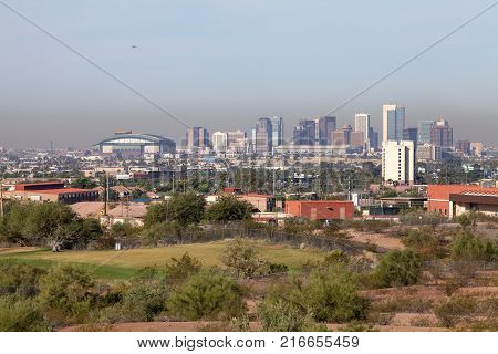 Downtown Phoenix as seen from Papago Park