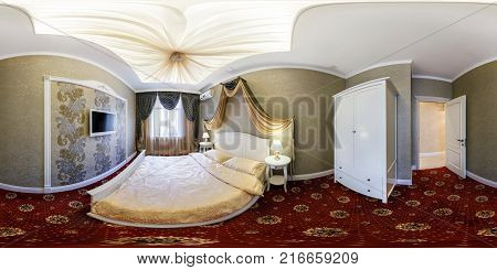 Minsk, Belarus - March 20, 2014: Full Spherical 360 Degrees Seamless Panorama In Equirectangular Equ