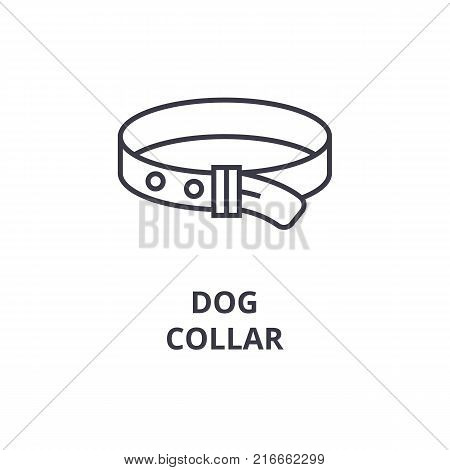 dog collar line icon, outline sign, linear symbol, flat vector illustration