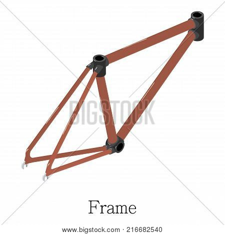 Frame bicycle icon. Isometric illustration of frame bicycle vector icon for web