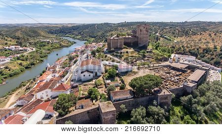 Aerial. The village of M rtola filmed with drone sky.