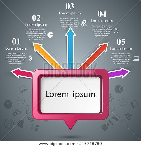 Speech bubl icon. Dialog box info. Abstract infographic