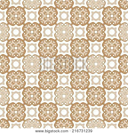 Arabesque ismalic beige seamless pattern. Vector illustration for your arabic background design