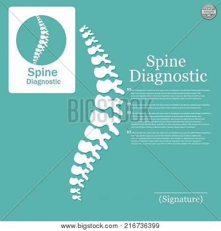 Vector human spine icon isolated silhouette illustration.