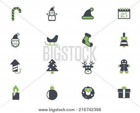 christmass simple vector icons in two colors