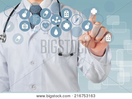 Young medical doctor icons medical icons medical equipment medical supplies