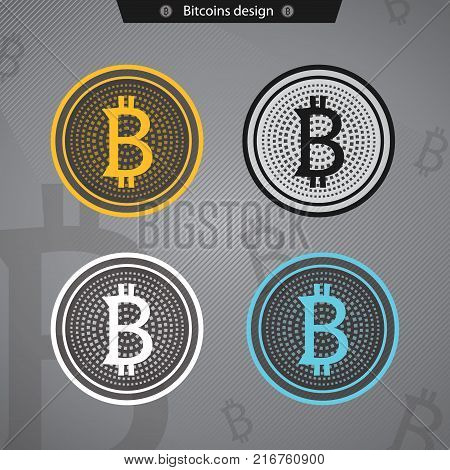 Bitcoin icon. Bit coin crypto mining logo. Business wallet icon, security currency exchange, vector item. Flat crypto virtual payment finance symbol. Gold money coin trading