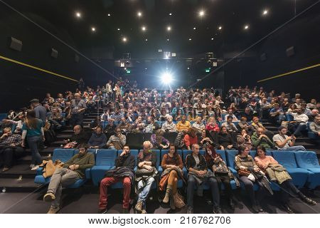Spectators Watching In The Cinema