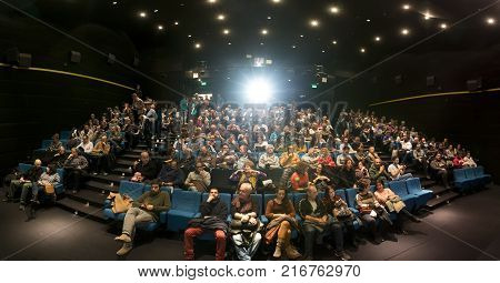 Spectators Watching In The Cinema