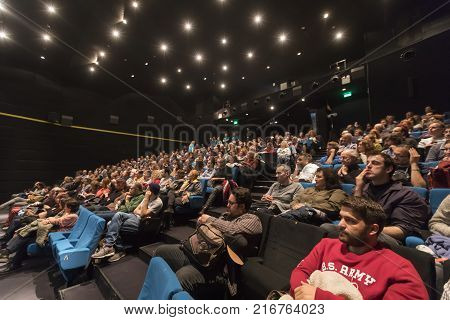 Spectators Watching In The Cinema