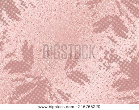 Rose gold sequins texture. Abstract halftone background. Vector golden pattern of round elements
