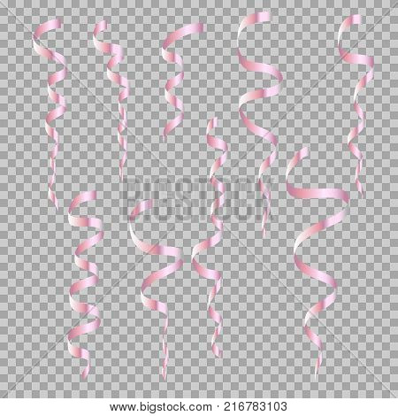 Brilliant pink serpentine. Festival decor. Vector illustartion.