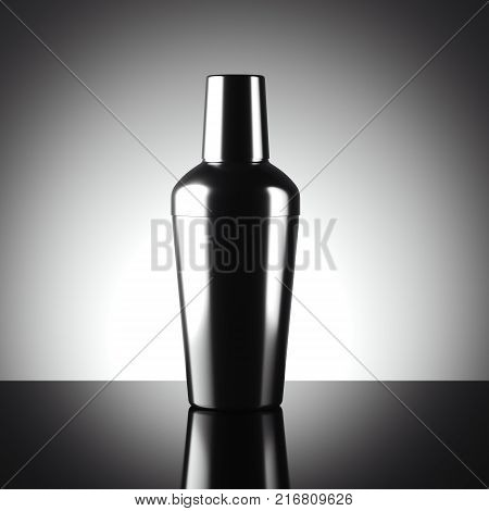 Silver shacker isolated on bright background. 3d rendering