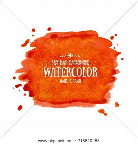 Red abstract aquarelle background. Hand drawn watercolor stains, splashes and drops. Vector texture handmade