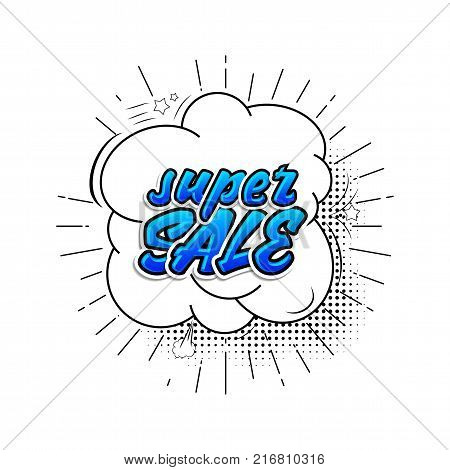 Comic collection saleand discount colored sound chat text effects pop art vector style. 3d font.