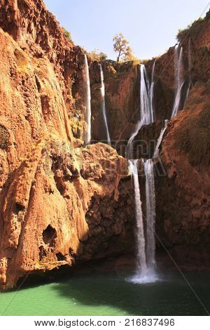 Waterfall Ouzoud (Cascades d'Ouzoud), Atlas mountains, Morocco, North Africa