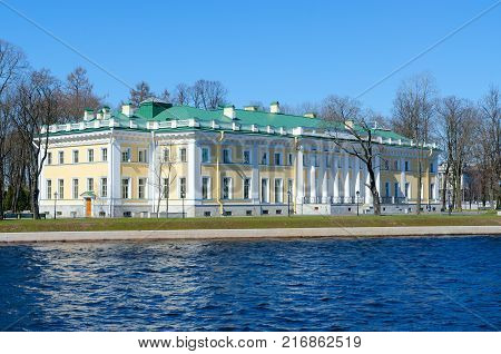 View from Malaya Nevka River to Kamennoostrovsky Palace St. Petersburg Russia