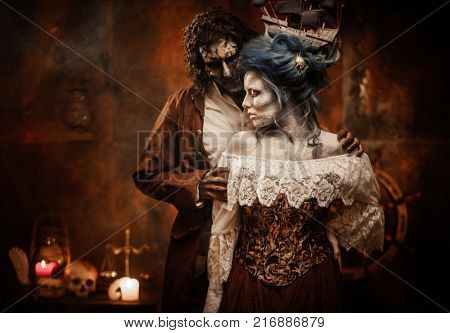 Undead pirate captain and his beloved.