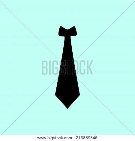 tie icon vector blue background isolated black flat