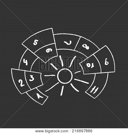 Funny illustration with hopscotch. Children s outdoor games. Round.