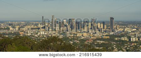 View Of Brisbane And Surrounding Suburbs From Mount Coot-tha During The Day