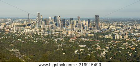 View Of Brisbane And Surrounding Suburbs From Mount Coot-tha During The Day