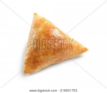 Delicious samosa on white background