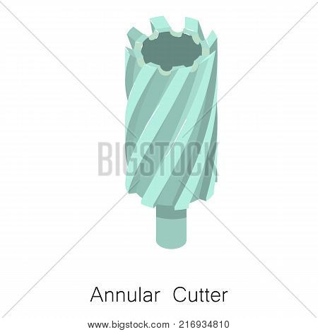 Annular cutter bit icon. Isometric illustration of annular cutter bit vector icon for web