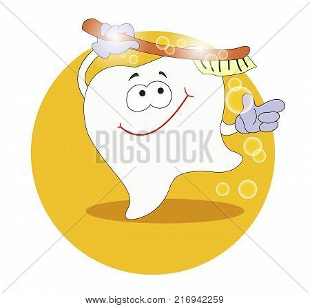 Tooth. Animation. The oral hygiene. The health of teeth. Vector illustration
