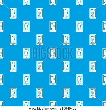 Phone innards pattern repeat seamless in blue color for any design. Vector geometric illustration