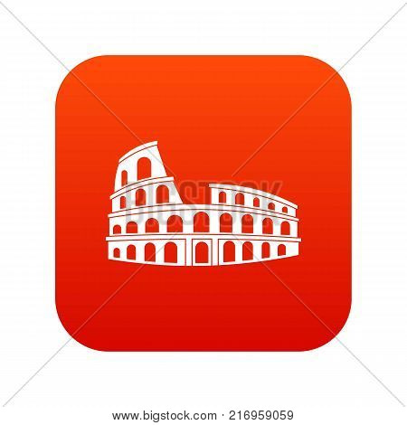 Roman Colosseum icon digital red for any design isolated on white vector illustration
