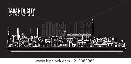 Cityscape Building Line art Vector Illustration design - Taranto city