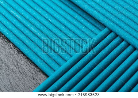 Electrodes for welding, on a black background