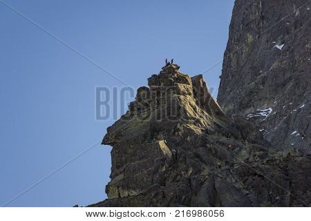Mnich very popular climbing peak in the High Tatras. Poland.