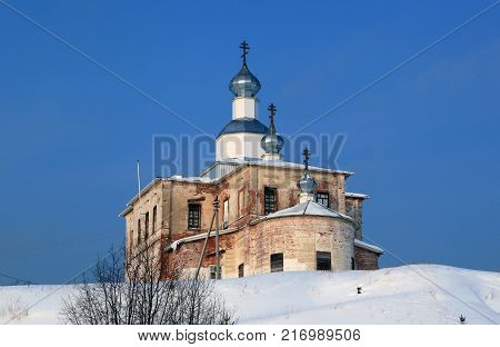 The restored church in the village of Lower Kuloe, Verhovazhskogo District, Vologda Region, Russia