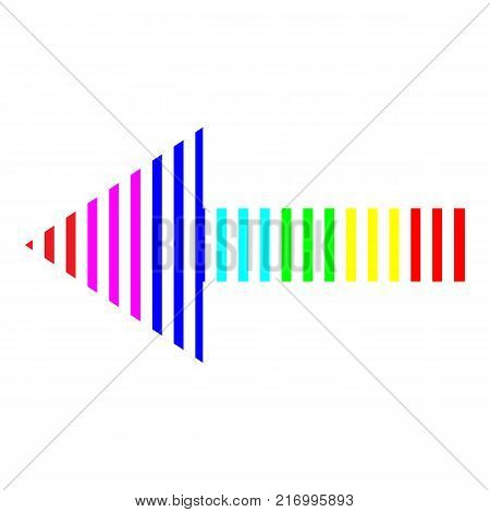 Icon multicolored arrow left on a white background
