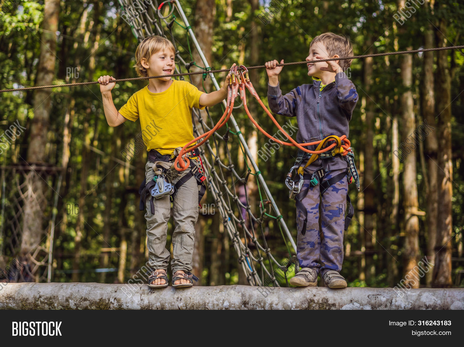 Boy Using A Rope Two Little Boys Rope Image & Photo (Free Trial) | Bigstock