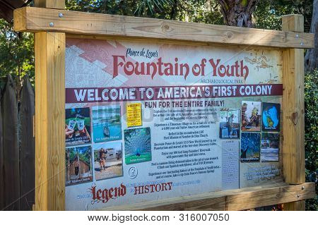 An Entrance Road Going To St Augustine, Florida