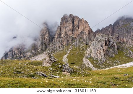 Lake Santa Caterina Or Auronzo Lake - An Artificial Lake Located Near The Town Of Auronzo Di Cadore 