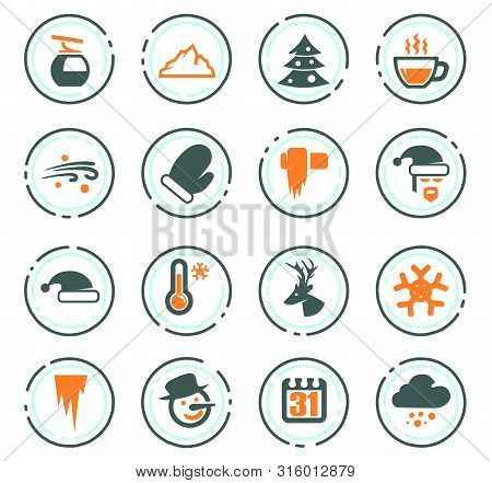Winter Easy Color Vector Icons For User Interface Design