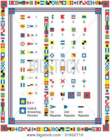 EPS8 Vector de banderas náuticas y fronteras